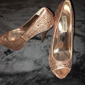 Steve Madden Pink Crystal Covered Pumps